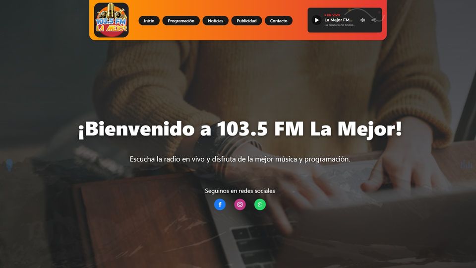 Sitio de 103.5 FM La Mejor
